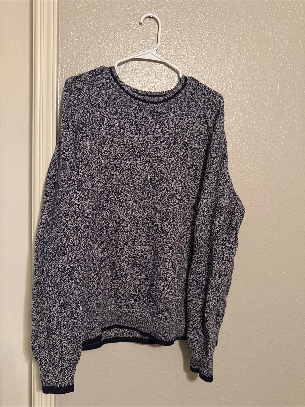 Goodfellow & Co Navy and White Marled Crewneck Sweater